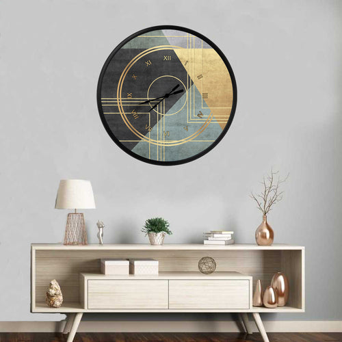 art deko tarzı geometrik desen, MDF duvar saati