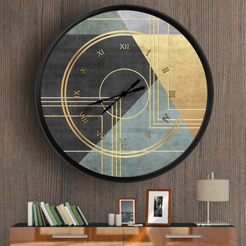 art deko tarzı geometrik desen, MDF duvar saati