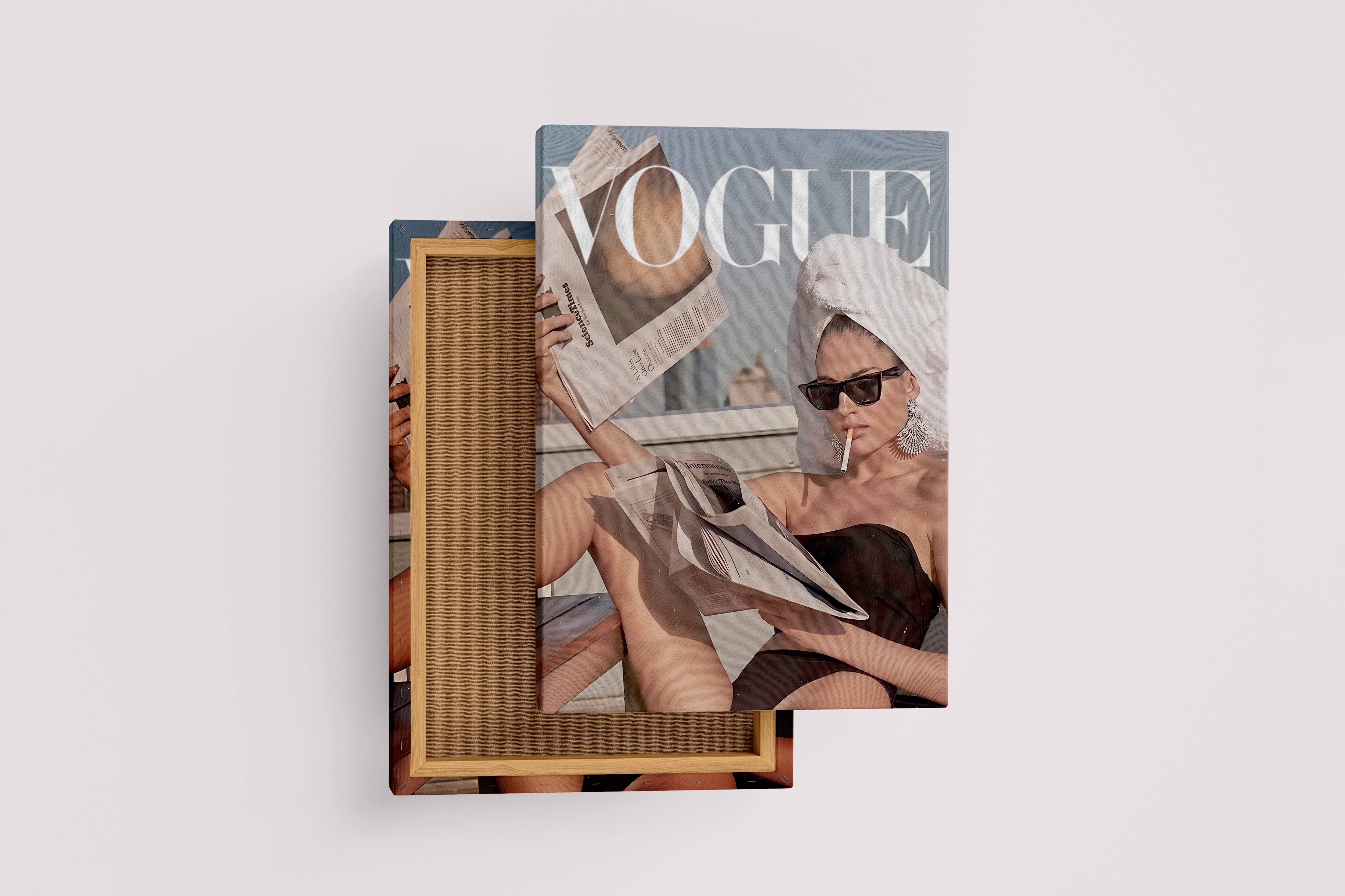 vogue, smoking, newspaper, sunshine, art, kanvas tablo