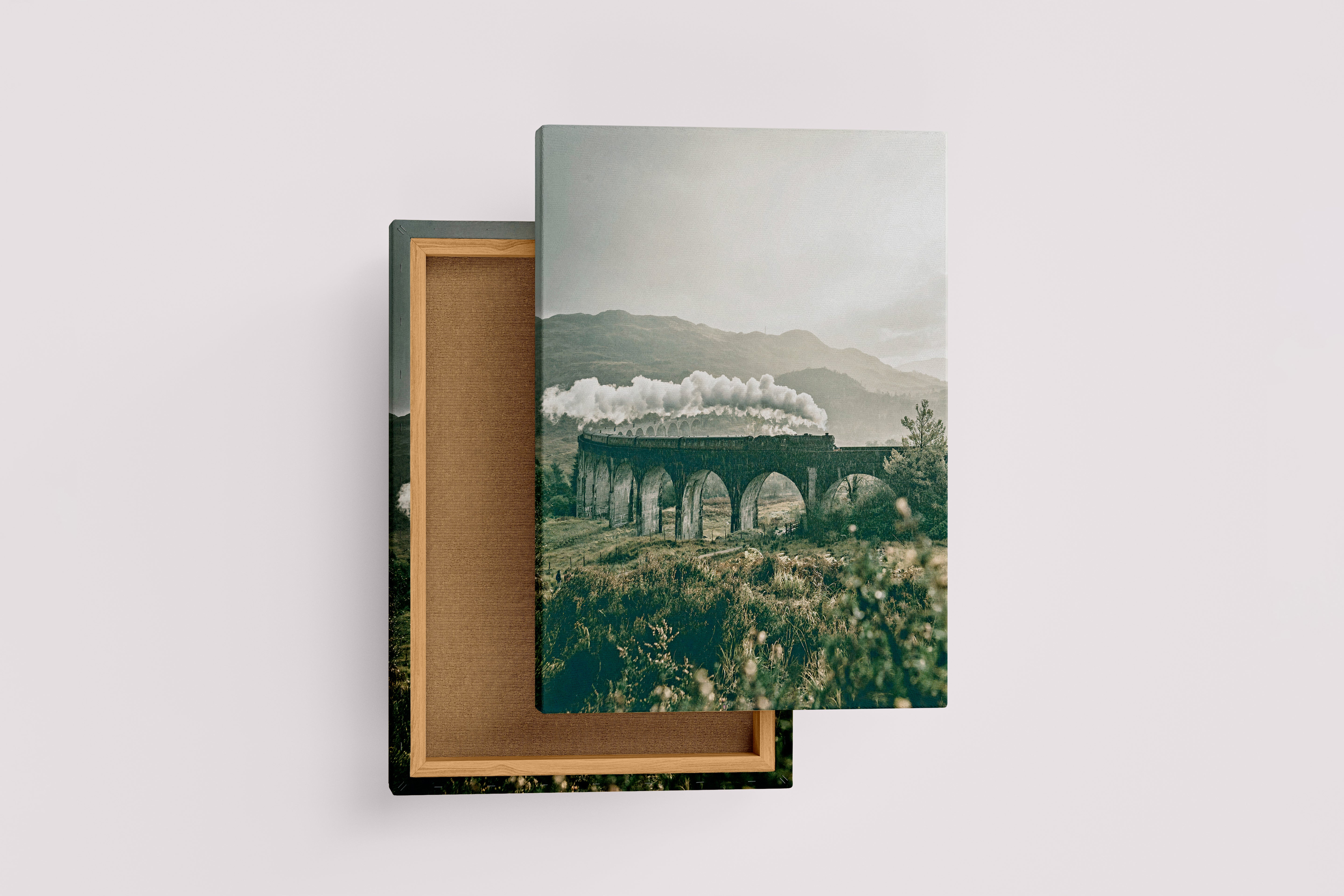 gloomy atmosphere as the train departs, view, art, kanvas tablo