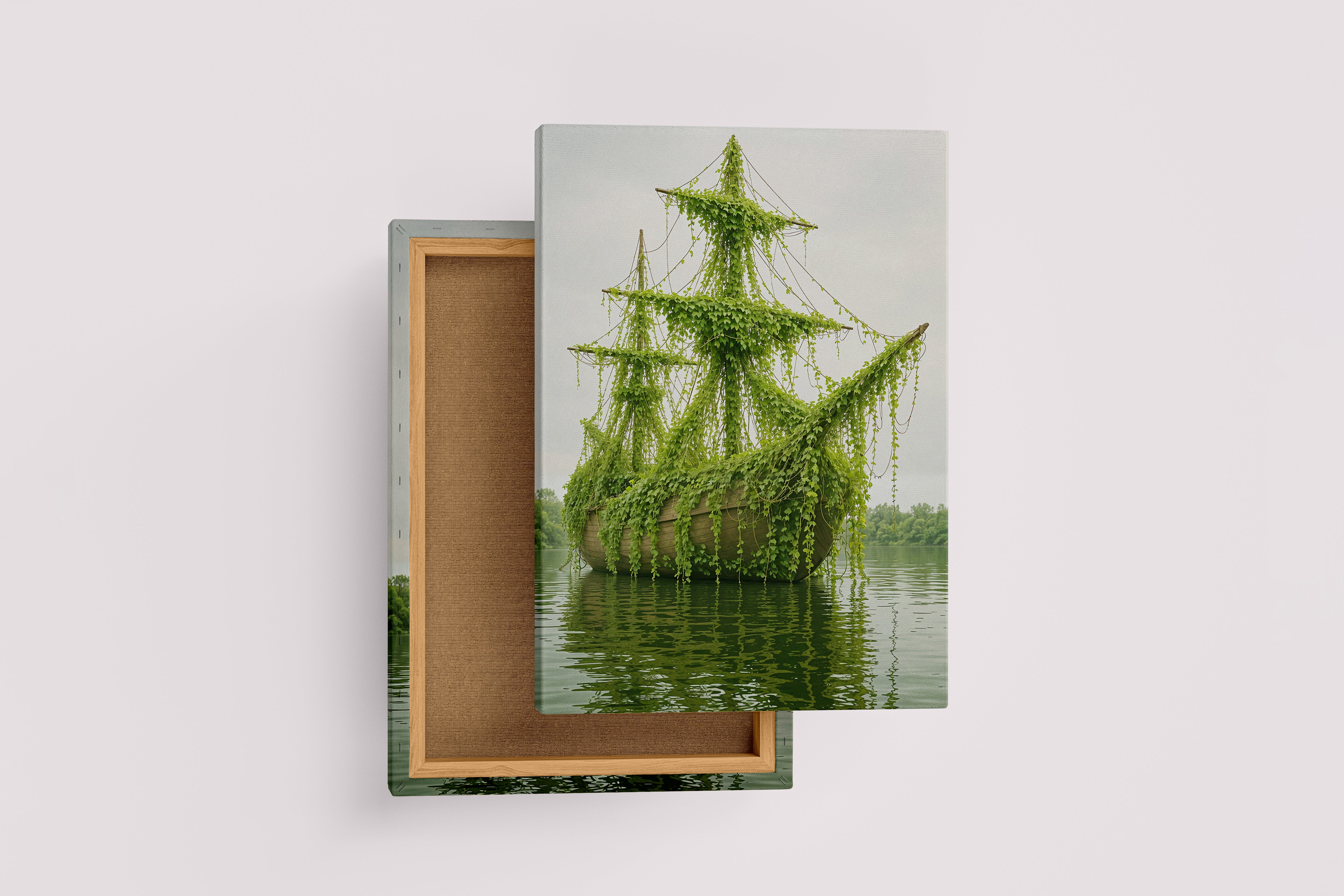 ai creation, floating sunken ship, ai art, art, kanvas tablo