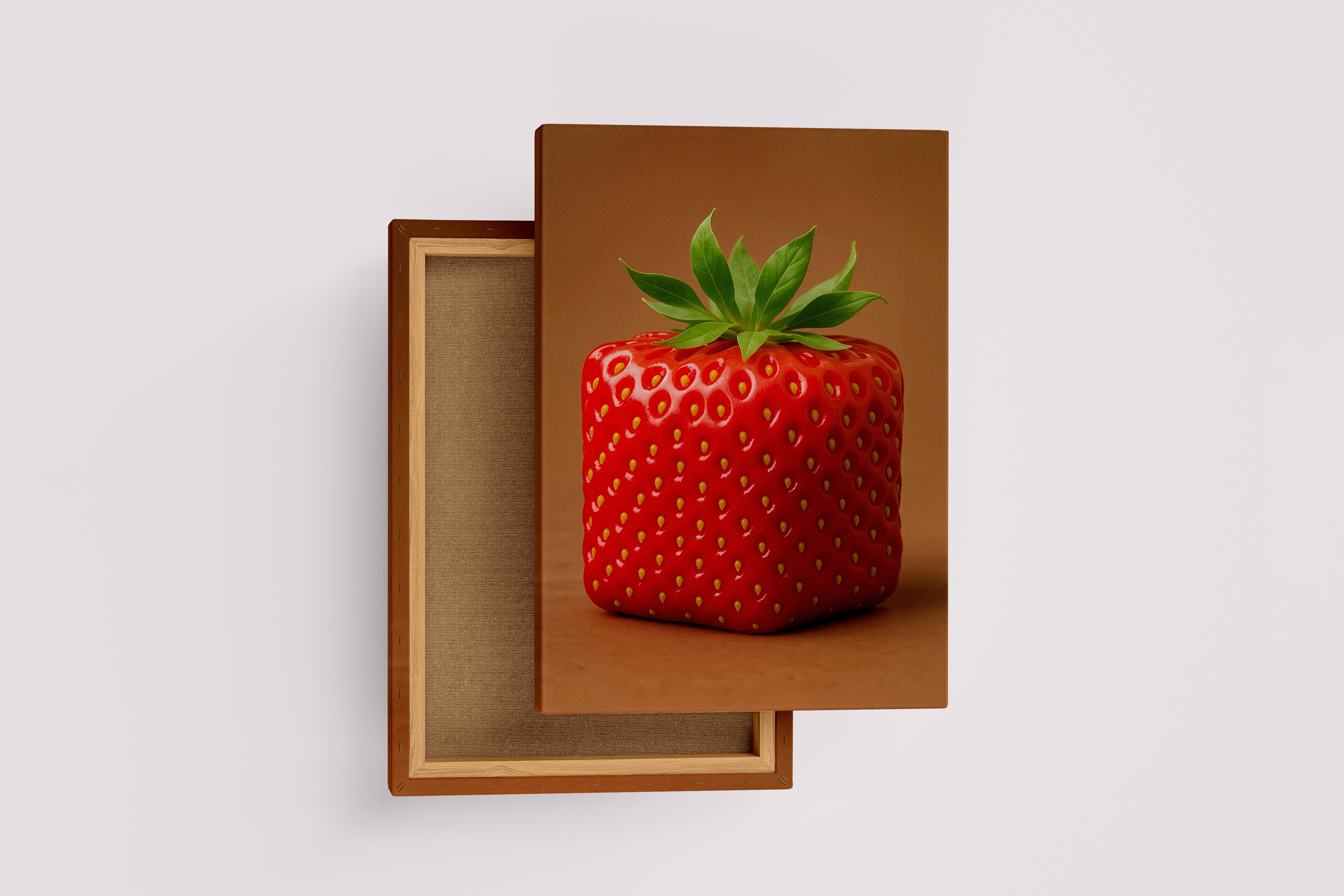 ai creation, square strawberry, ai art, art, kanvas tablo