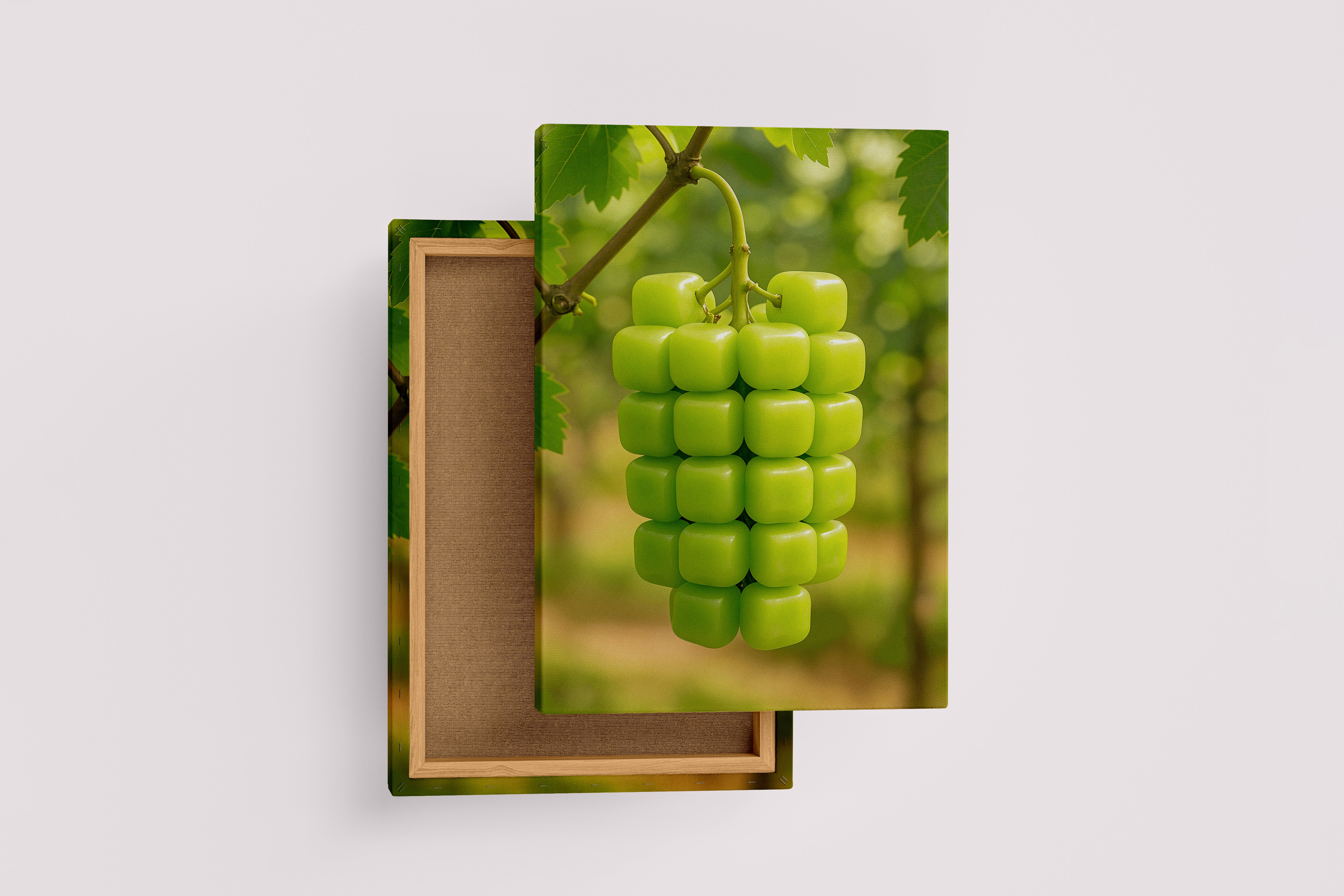 ai creation, green cube grapes, ai art, art, kanvas tablo