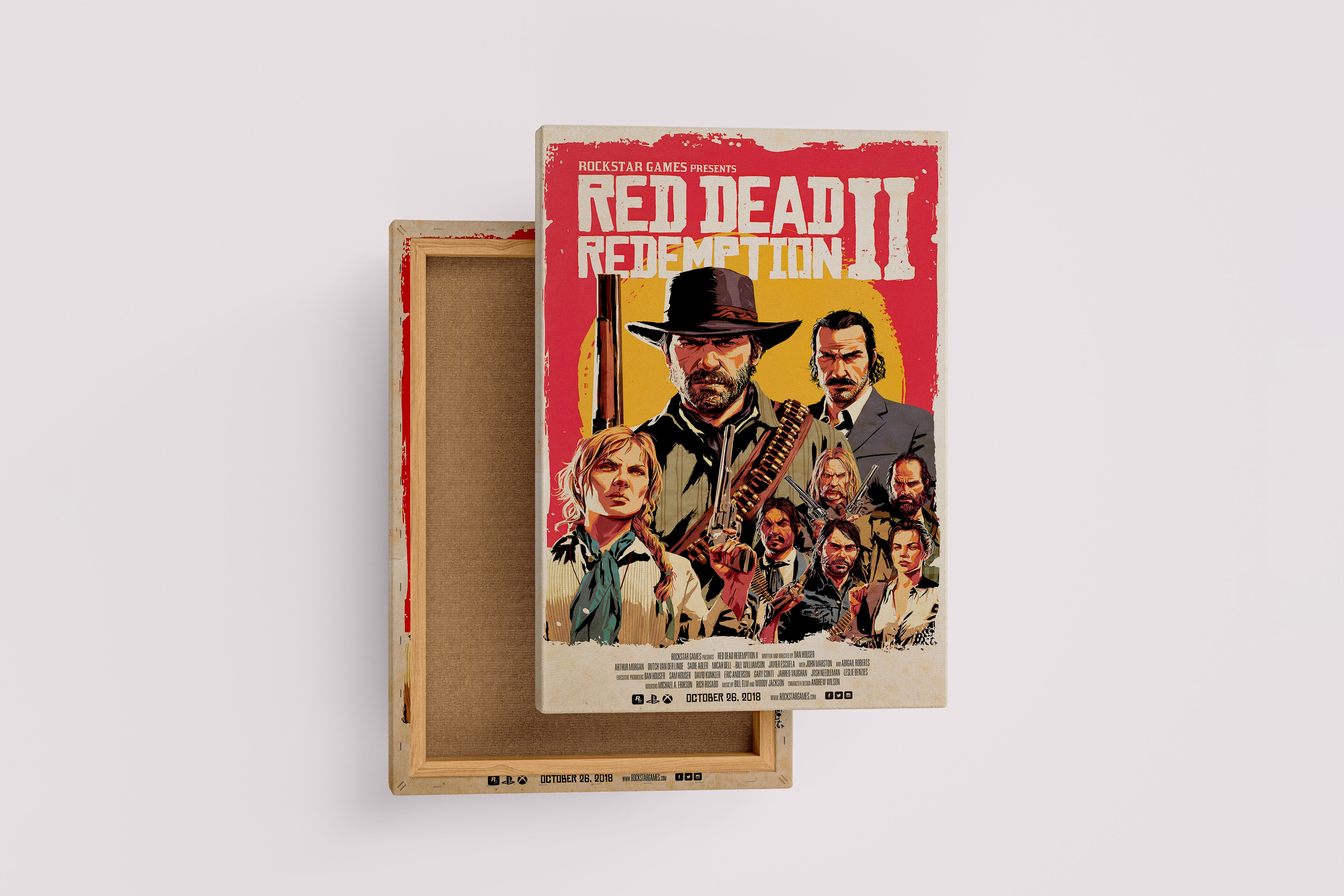 pc game, rdr 2 model 2, gaming art, art, kanvas tablo