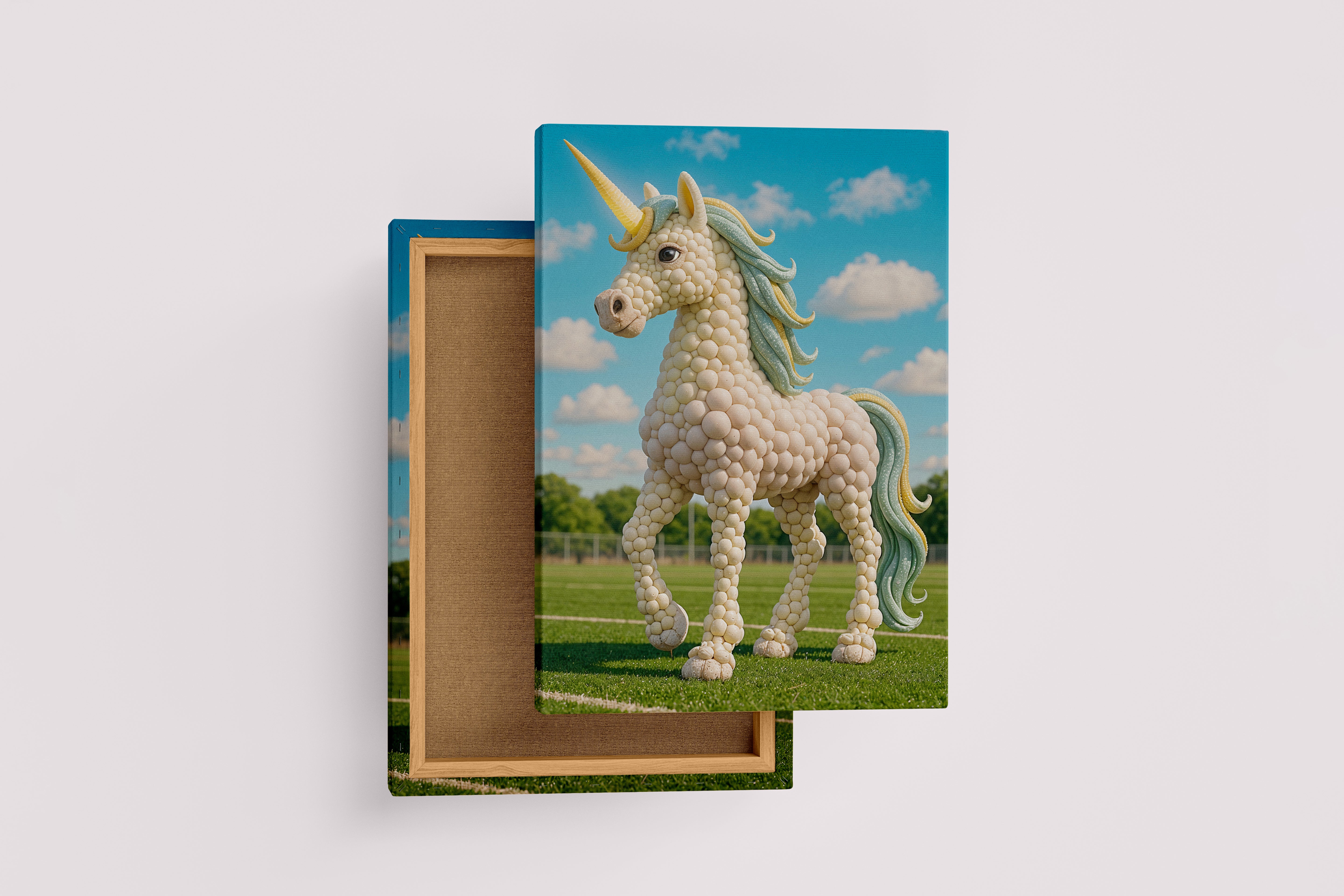 ai creation, white bead motif unicorn, ai art, art, kanvas tablo