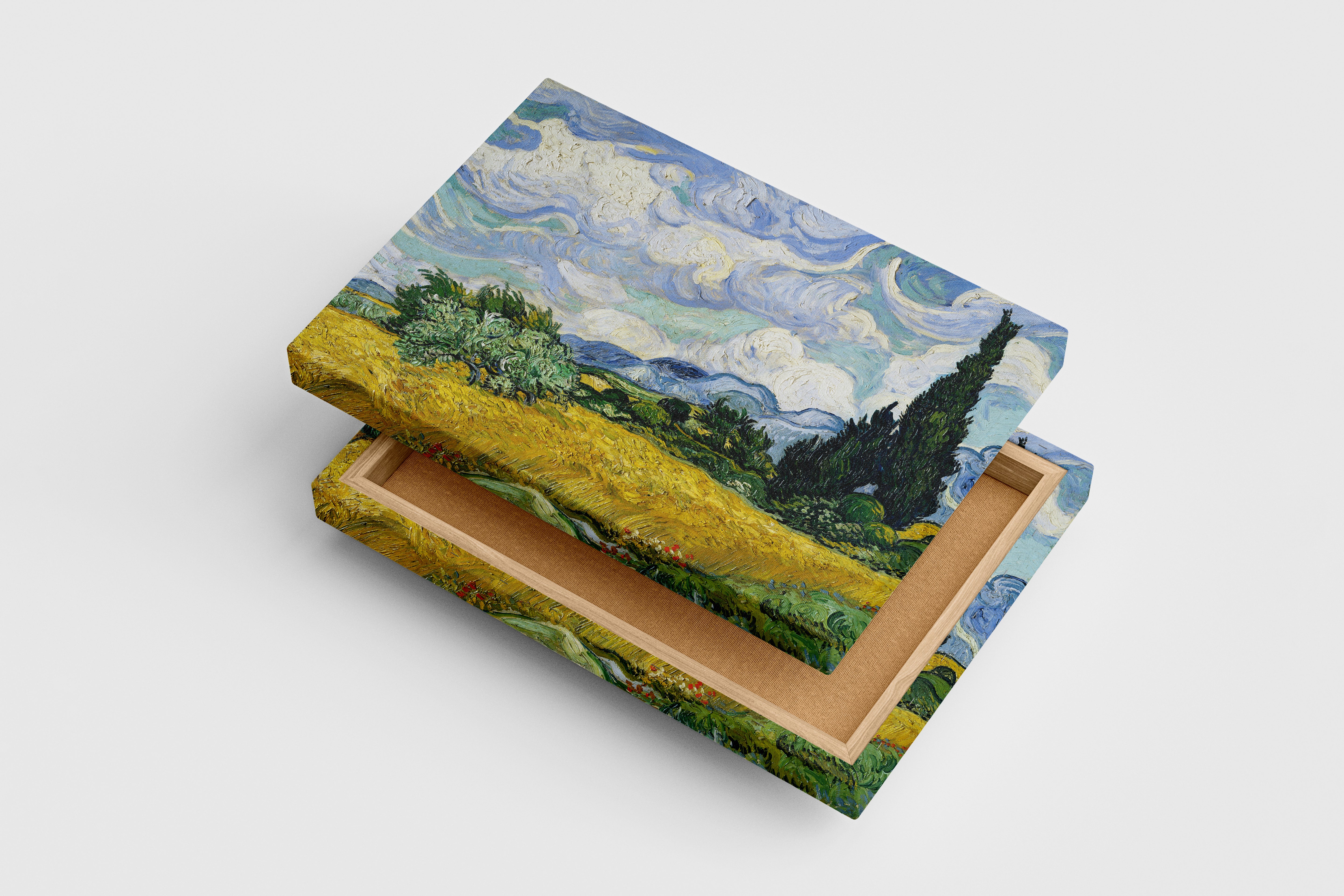 Vincent van Gogh'un Saint-Rémy Başyapıtı Selvili Buğday Tarlası Kanvas Tablo