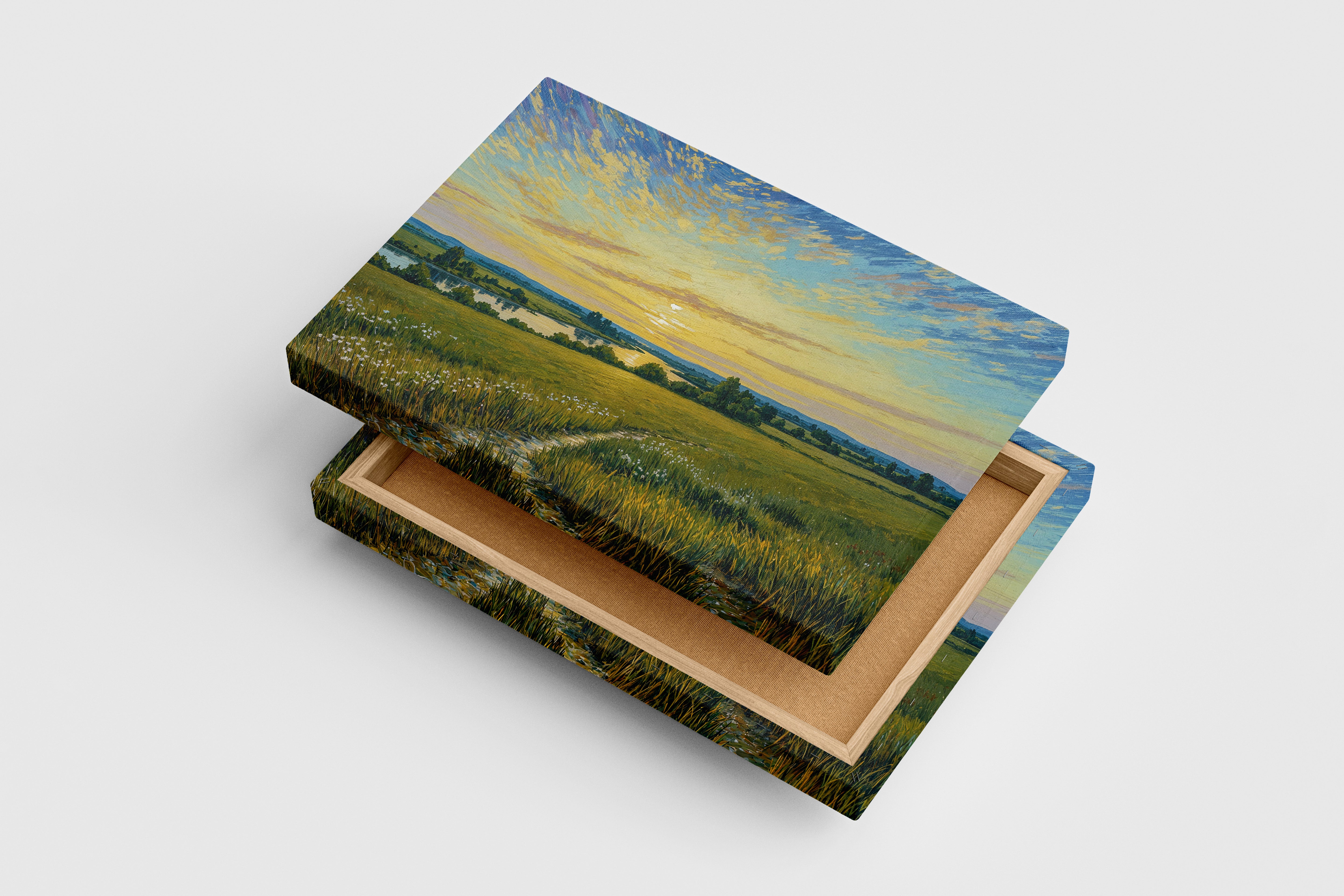 oil painting style soft colored, view, art, kanvas tablo