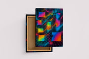 ai creation, colorful cube pieces scattered model 2, ai art, art, kanvas tablo
