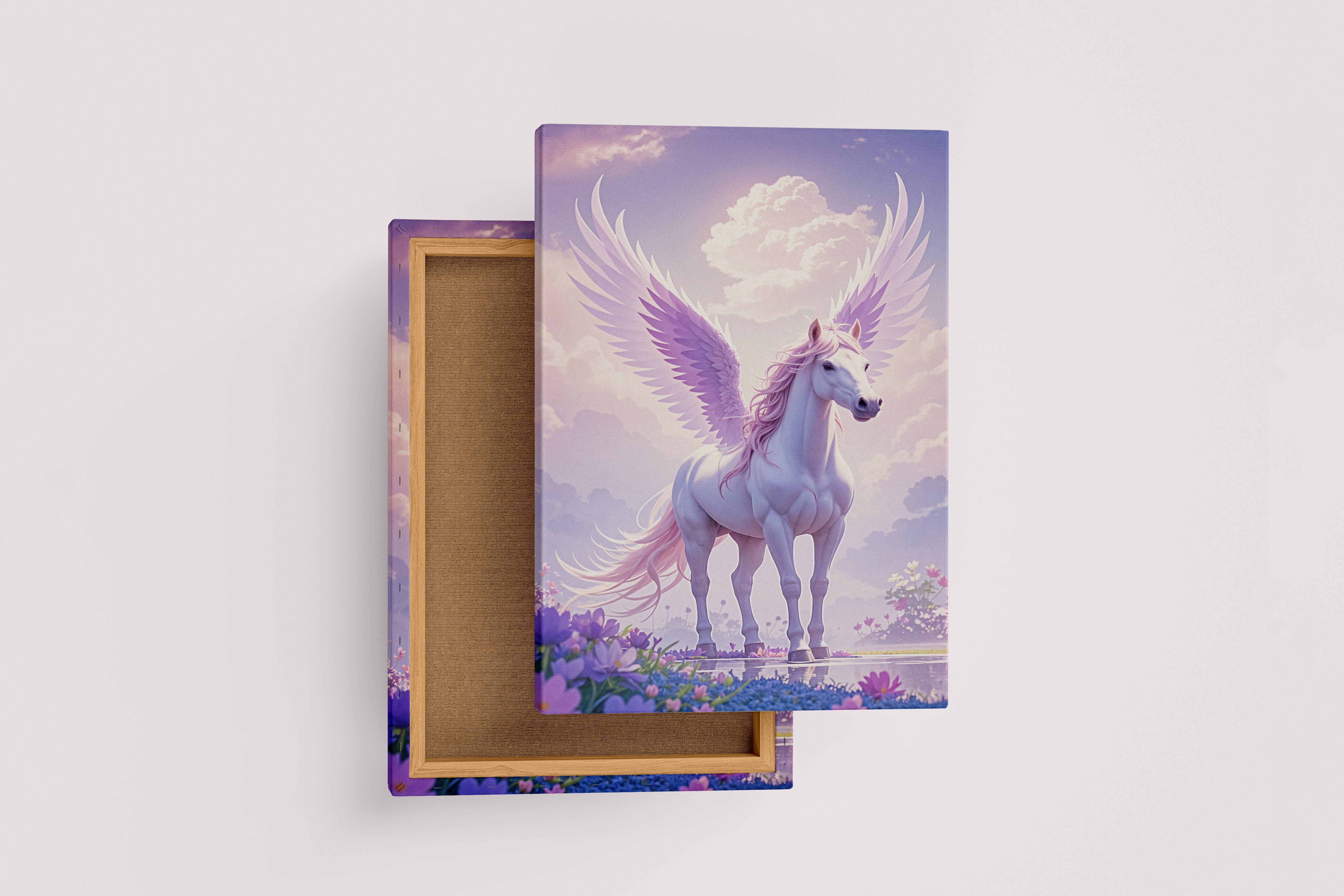 ai creation, magnificent unicorn among the flowers, unicorn, pet, ai art, art, kanvas tablo