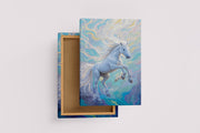 ai creation, white horse to the rise, ai art, art, kanvas tablo