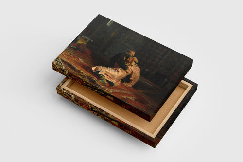 Ilya Repin'in Sarsıcı Başyapıtı Korkunç İvan ve Oğlu Ivan Rus Realizmi Kanvas Tablo