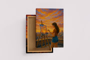 ai creation, a female artist who paints nature on the roof of her house, ai art, art, kanvas tablo