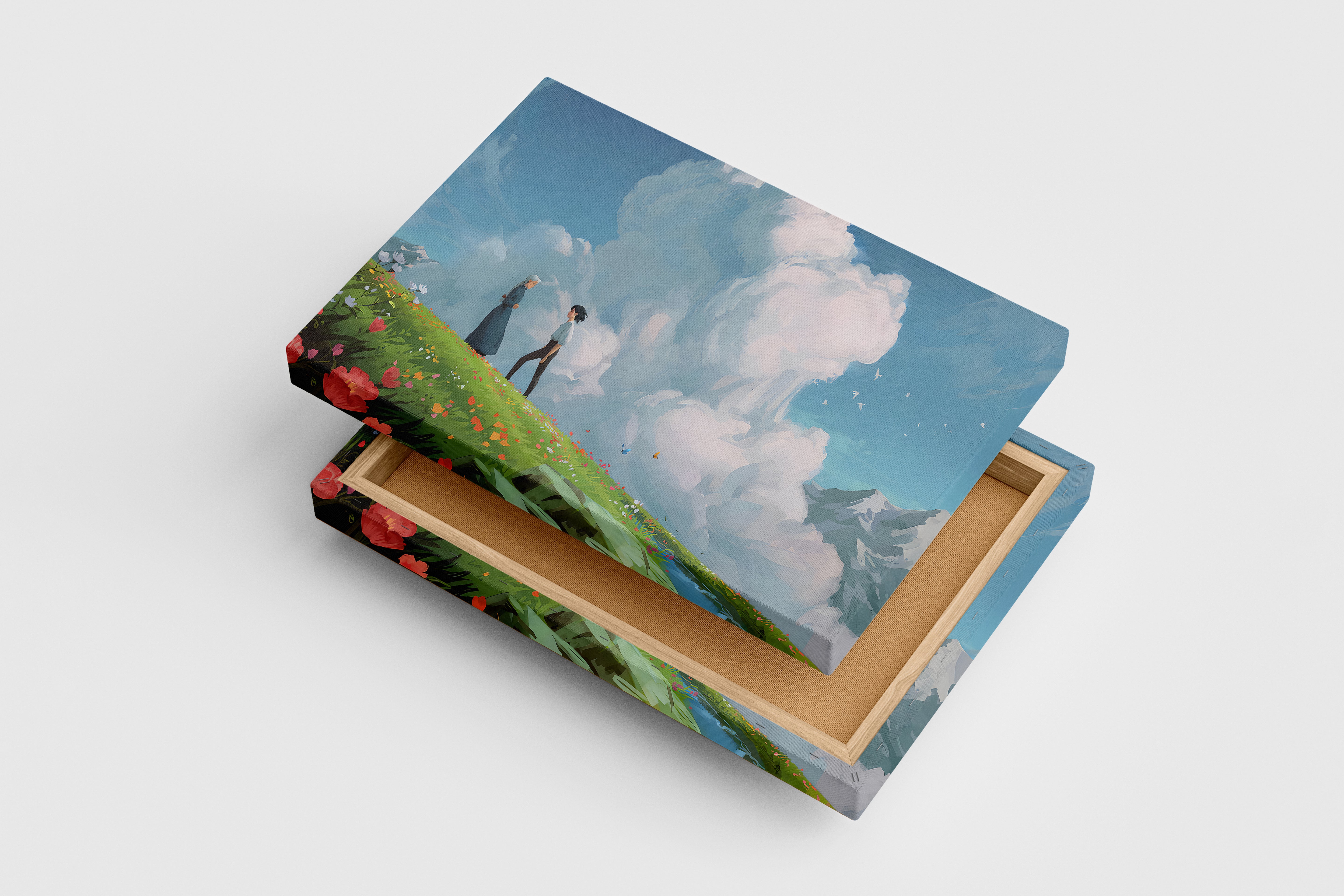 howls moving castle model 5, anime, studio ghibli theme, art, kanvas tablo