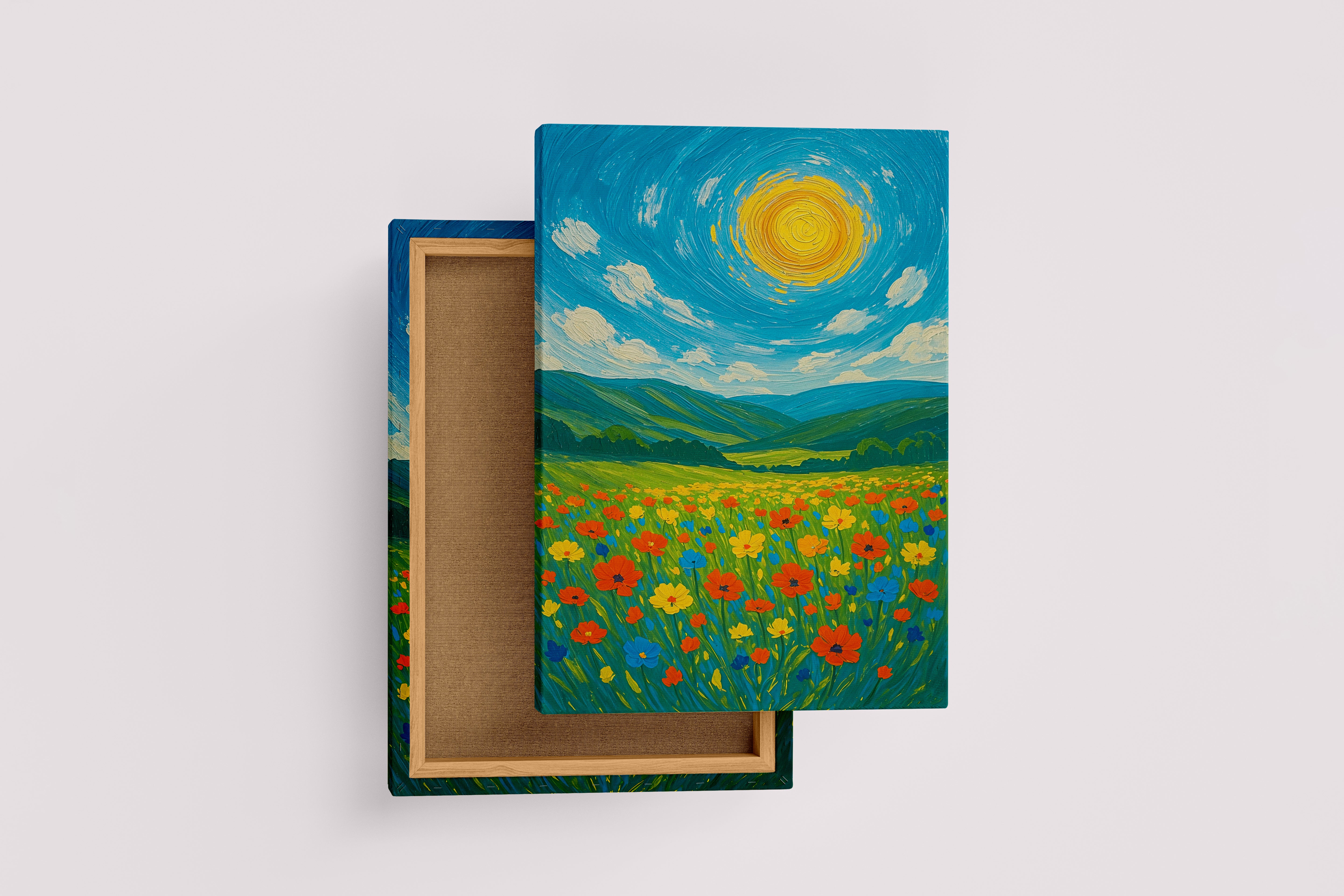 ai creation, oil painting feeling, watching the sun in the garden, ai art, art, kanvas tablo