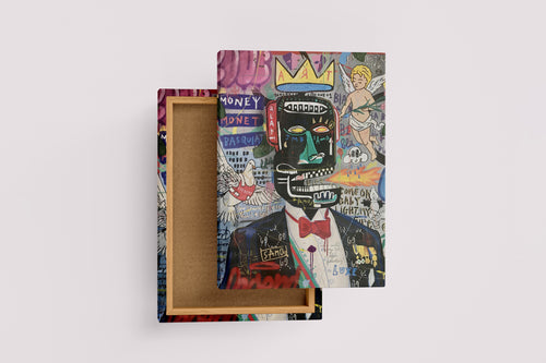 Jean-Michel Basquiat Crowned Portrait Pop Art Kanvas Tablo