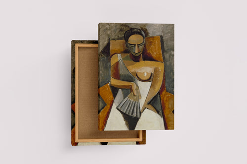 Pablo Picasso Yelpazeli Kadın Kübist Portre Kanvas Tablo