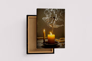 ai creation, women dancing with the smoke of burning candles, ai art, art, kanvas tablo