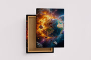ai creation, as the world explodes, andromeda, oragne theme, ai art, art, kanvas tablo