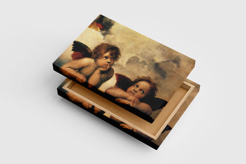 Raffaello'nun İkonik Eseri Sistine Madonna Melekleri Rönesans Kanvas Tablo