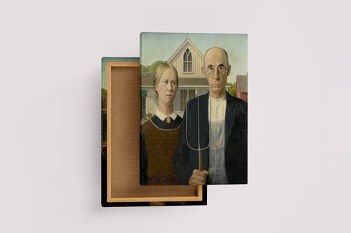 Grant Wood American Gothic Kanvas Tablo
