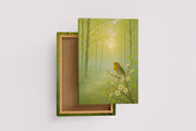 ai creation, hummingbird with flowers in the forest, ai art, art, kanvas tablo