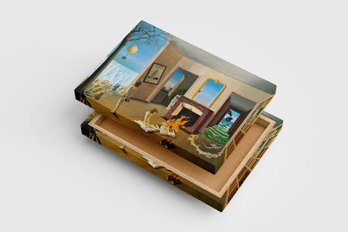 Jacek Yerka'nın Hayalperest Eseri Özel Kütüphane (Private Library) Sürrealist Kanvas Tablo