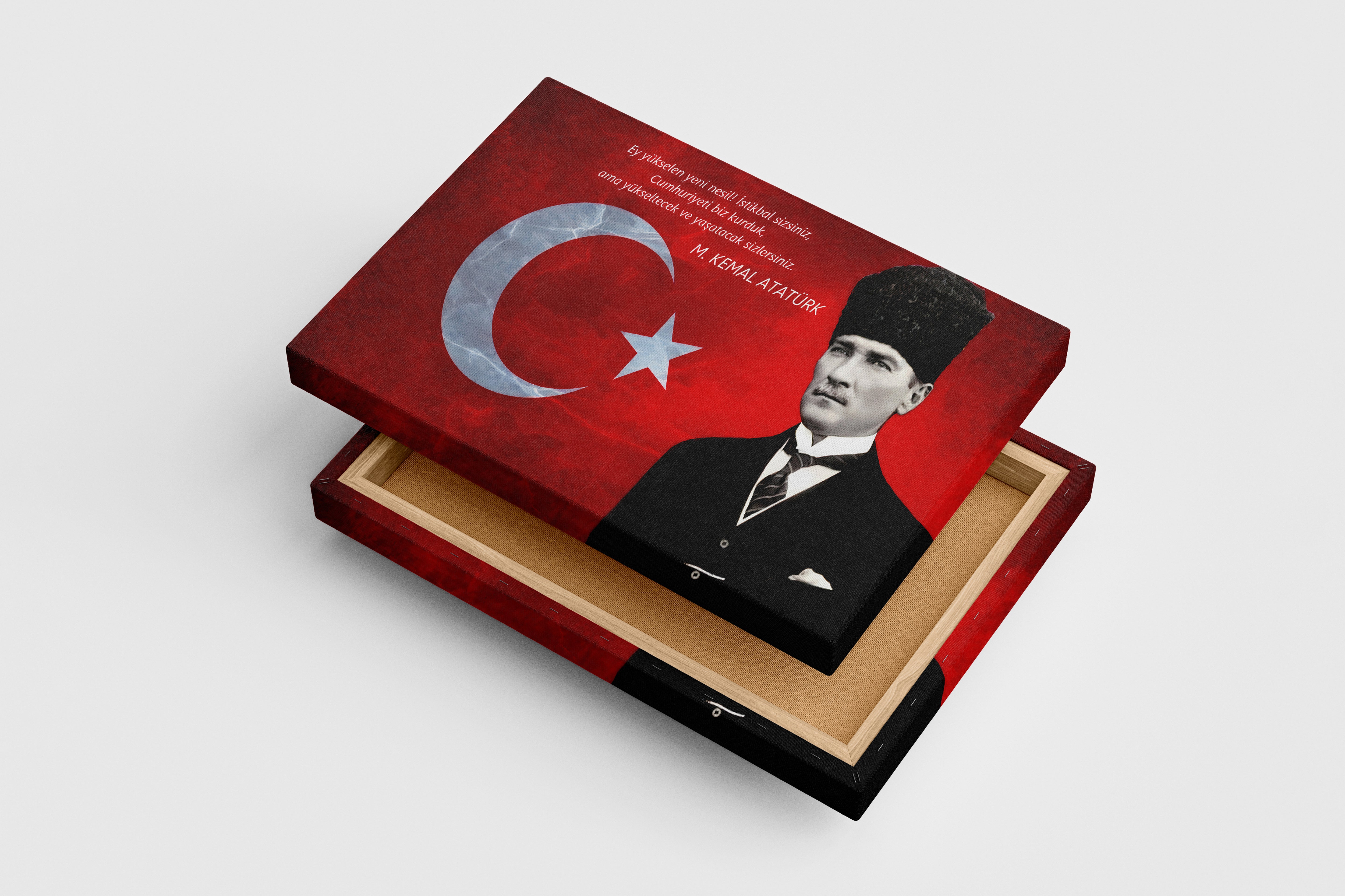 Turkish flag and Atatürk model 1, art, kanvas tablo