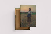 Jules Breton Tarlada Gün Batımı Kanvas Tablo
