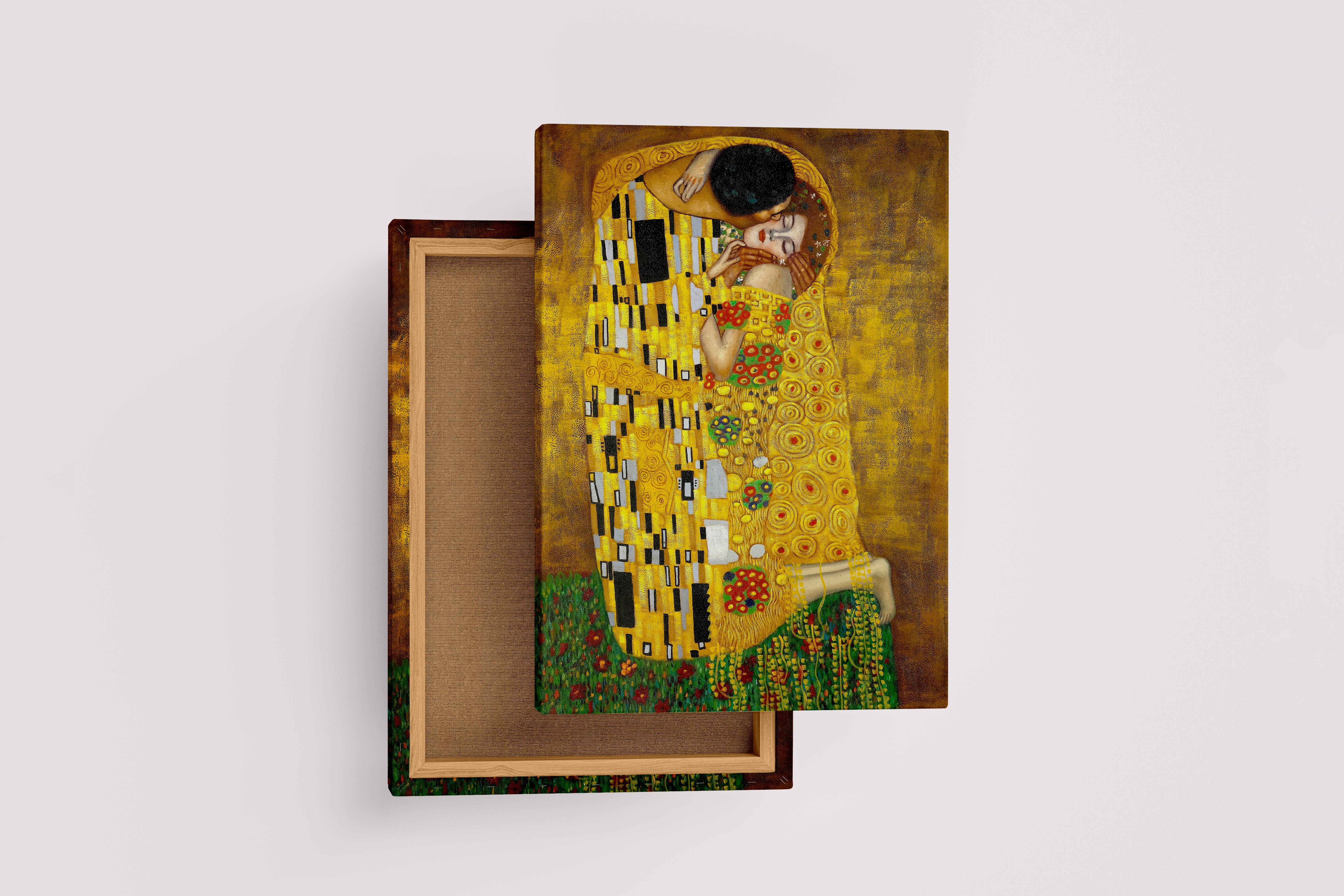 Gustav Klimt Kiss Tablosu Altın Doku Sanat Kanvas Tablo