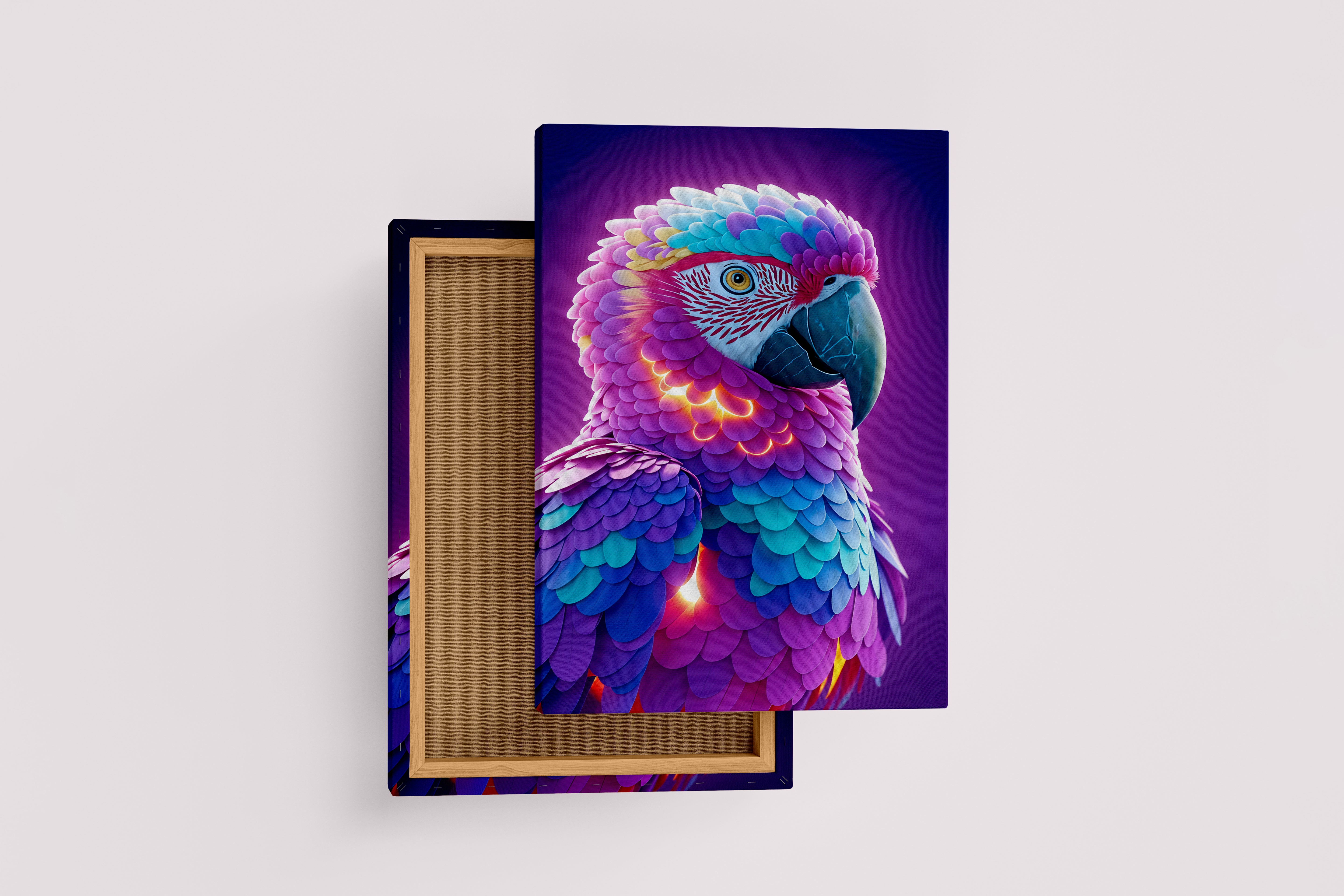 ai creation, colorful parrot, ai art, art, kanvas tablo