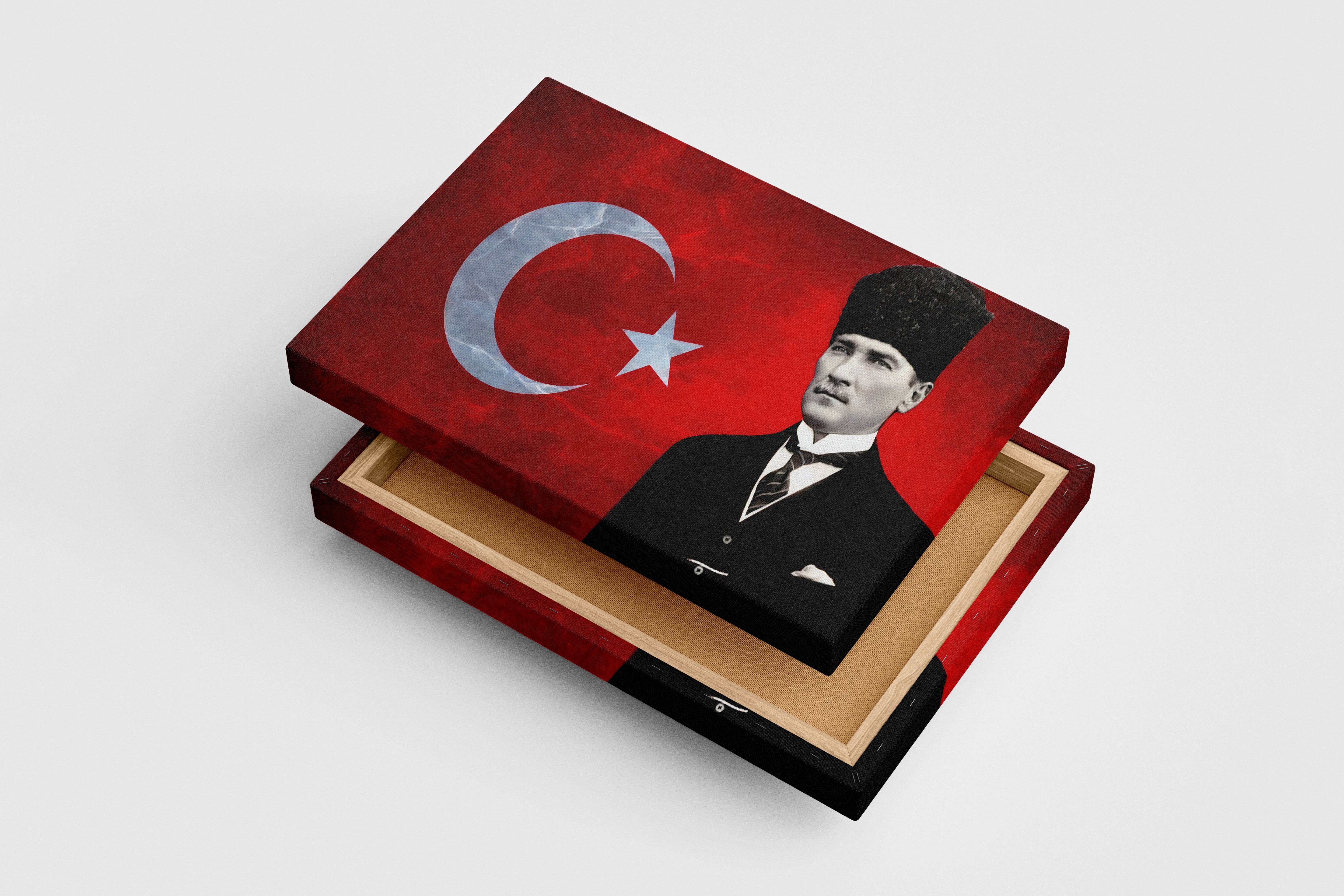 Turkish flag and Atatürk model 2, art, kanvas tablo