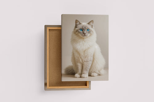 ai creation, calm blue-eyed cat, pet, ai art, art, kanvas tablo