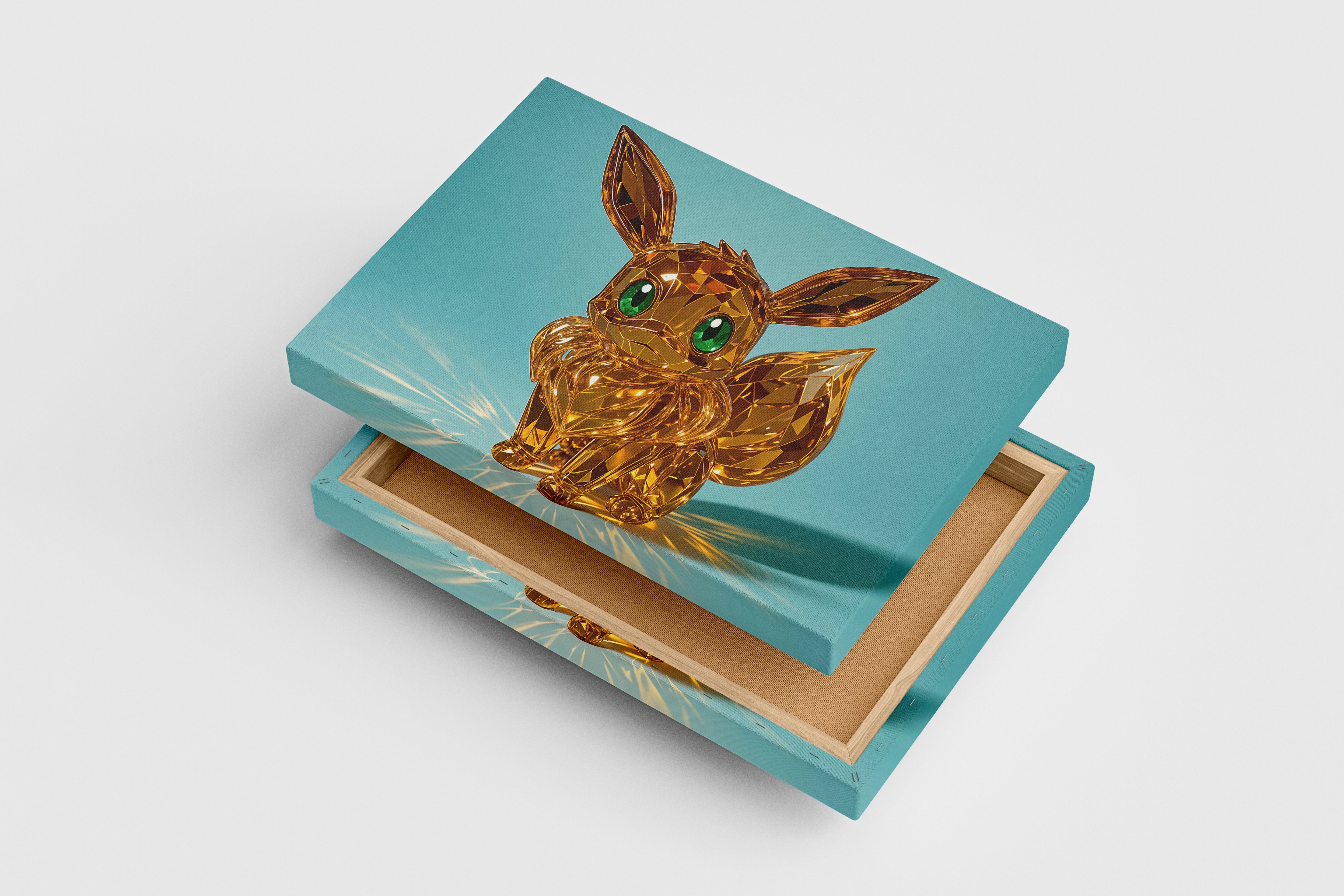 ai creation, prismatic looking pokemon, soft colors, ai art, art, kanvas tablo