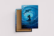ai creation, giant shark in the middle of the sea, ai art, art, kanvas tablo