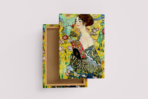 Gustav Klimt Lady with Fan Kanvas Tablo