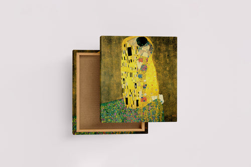 Gustav Klimt'in Aşkın Sembolü Öpücük (The Kiss) Altın Dönem Art Nouveau Kanvas Tablo