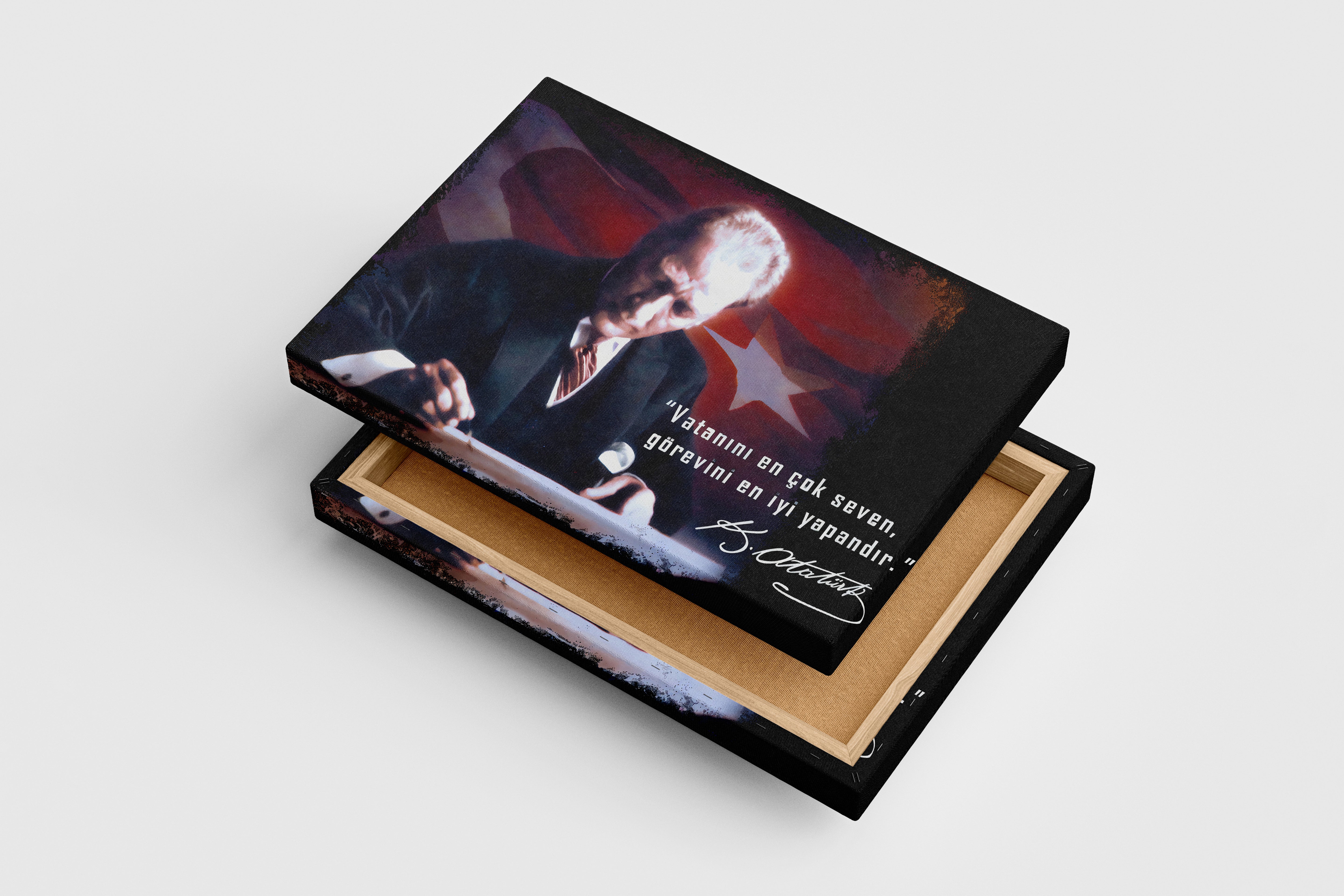 Atatürk while writing model 1, art, kanvas tablo