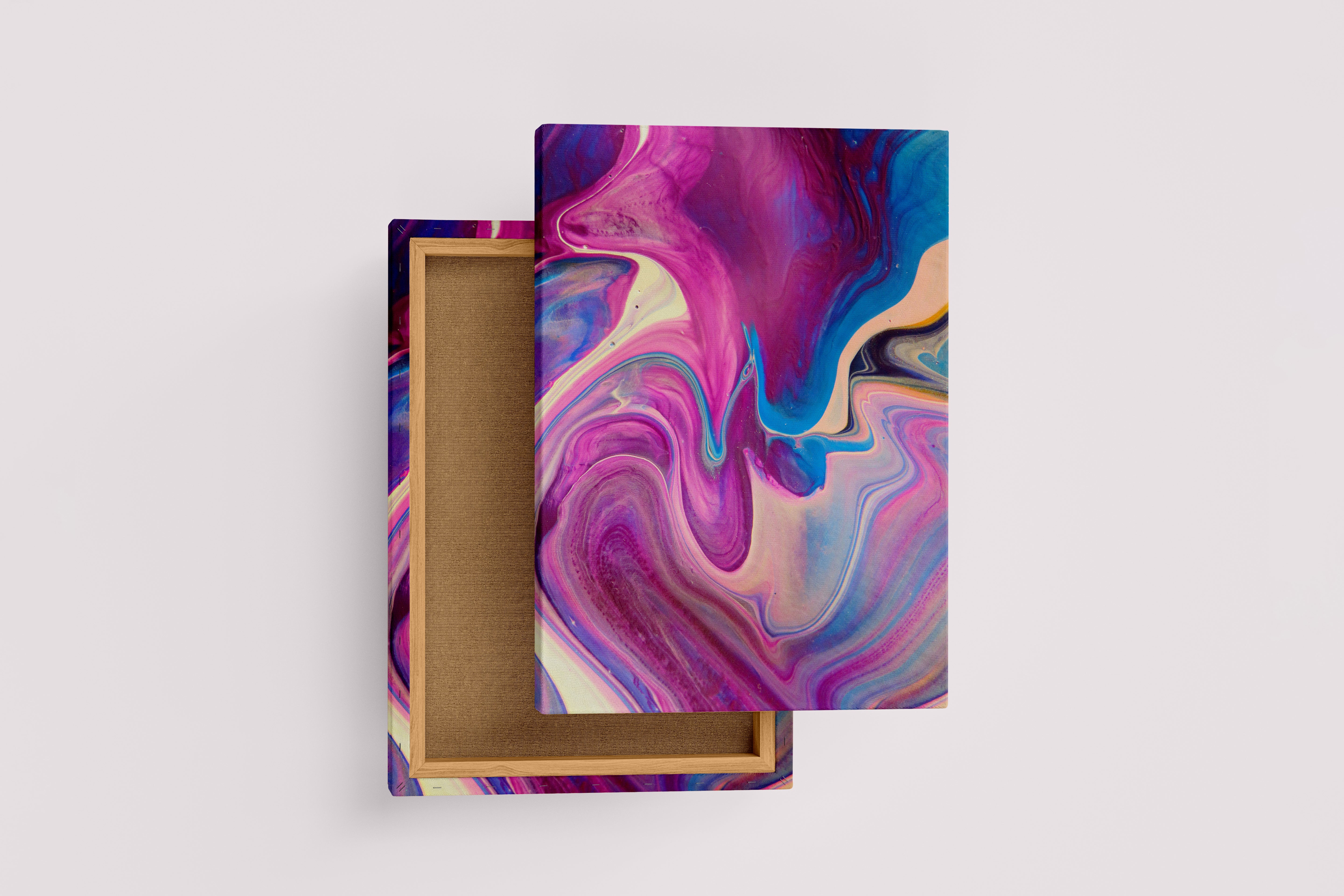 a beautiful fluid art abstract with mesmerizing swirls of purple, pink and blue paint, abstract, art, kanvas tablo