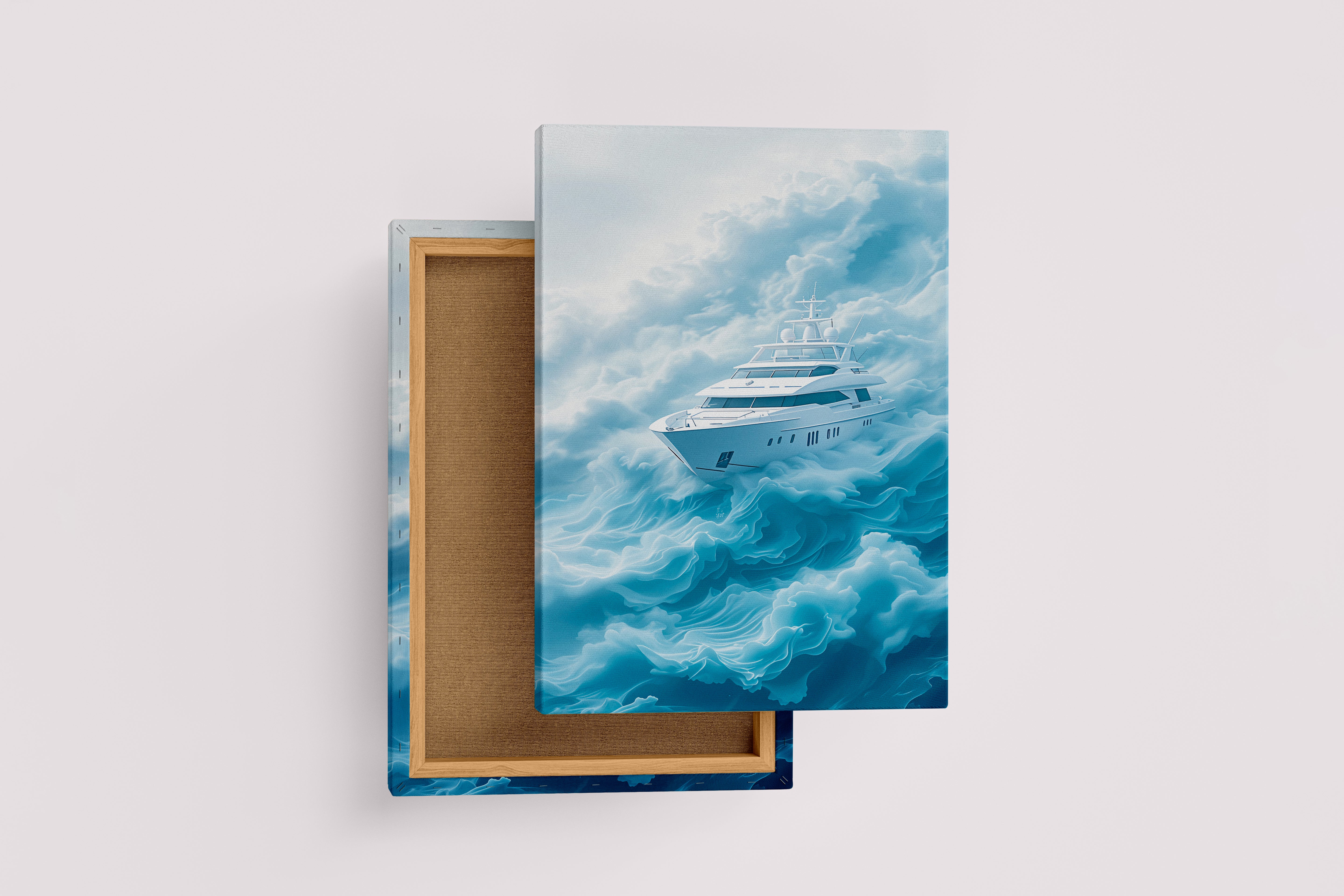 ai creation, a yacht floating in the clouds, ai art, art, kanvas tablo
