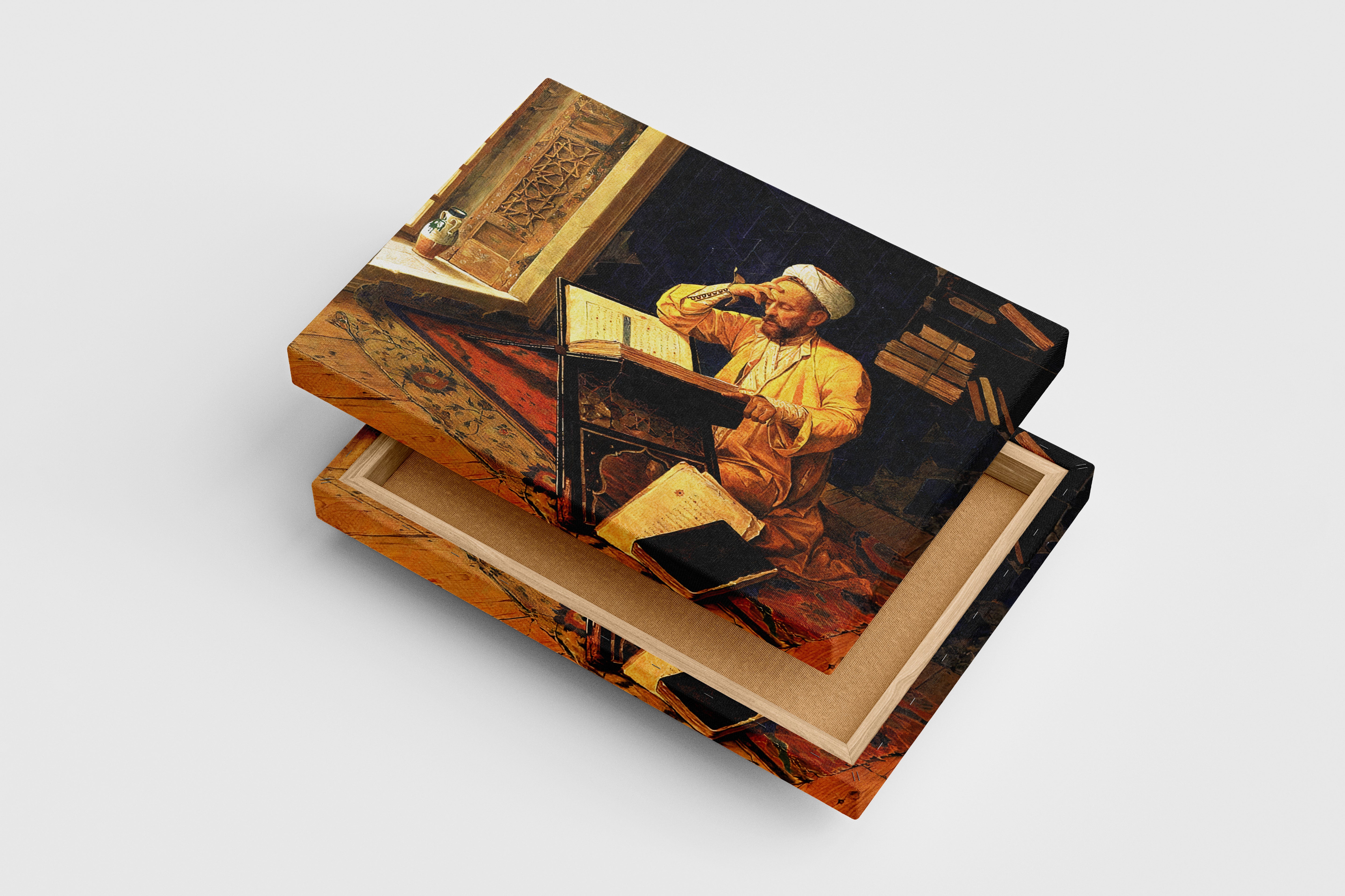 Osman Hamdi Bey'in İkonik Eseri Okuyan Alim Oryantalist Kanvas Tablo