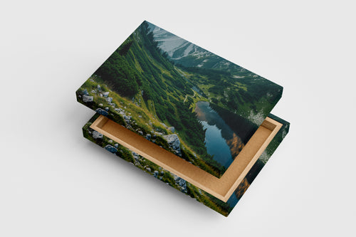 reflection of nature and the valley, view, art, kanvas tablo