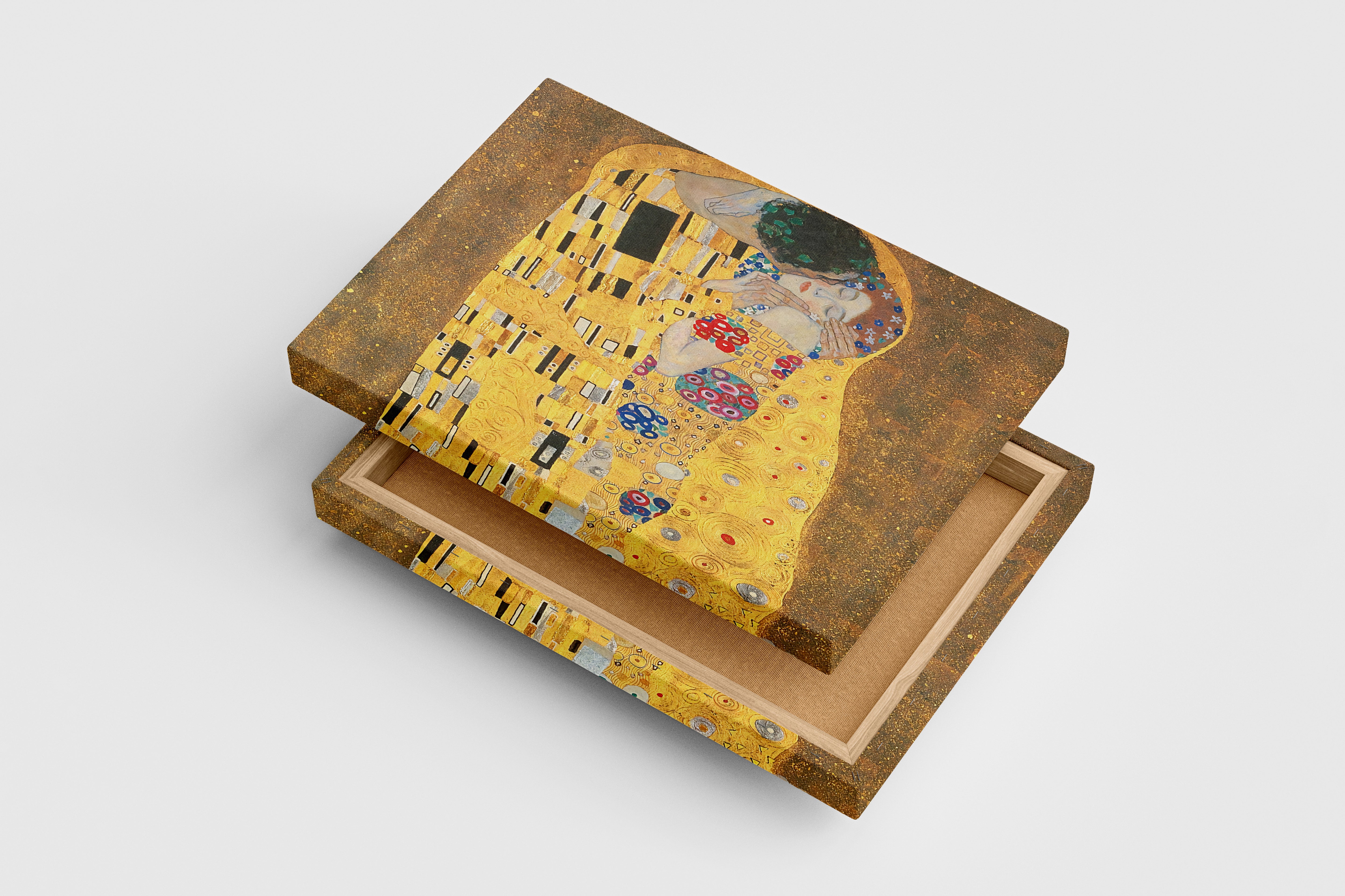 Gustav Klimt'in Altın Dönem Başyapıtı Öpücük (The Kiss) Art Nouveau Kanvas Tablo