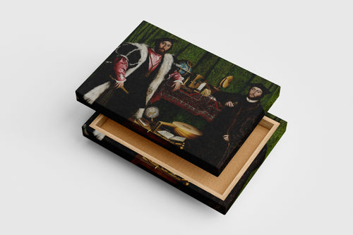 Genç Hans Holbein'in Sembolik Başyapıtı Elçiler (The Ambassadors) Kuzey Rönesansı Kanvas Tablo