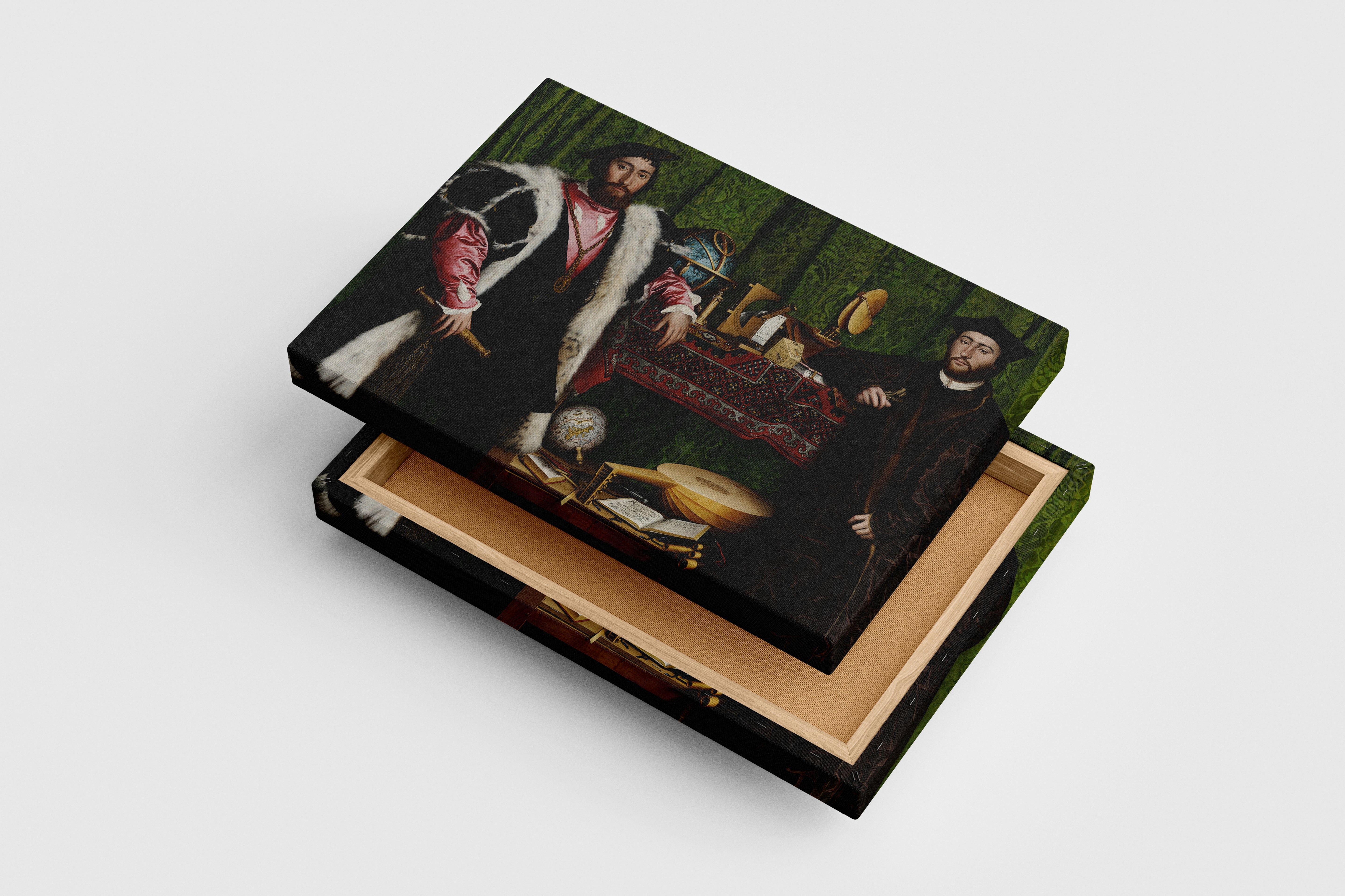 Genç Hans Holbein'in Sembolik Başyapıtı Elçiler (The Ambassadors) Kuzey Rönesansı Kanvas Tablo