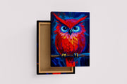 ai creation, red flamboyant owl, ai art, art, kanvas tablo