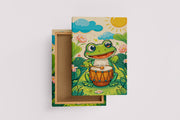 ai creation, Kermit playing the drums, kid, ai art, art, kanvas tablo