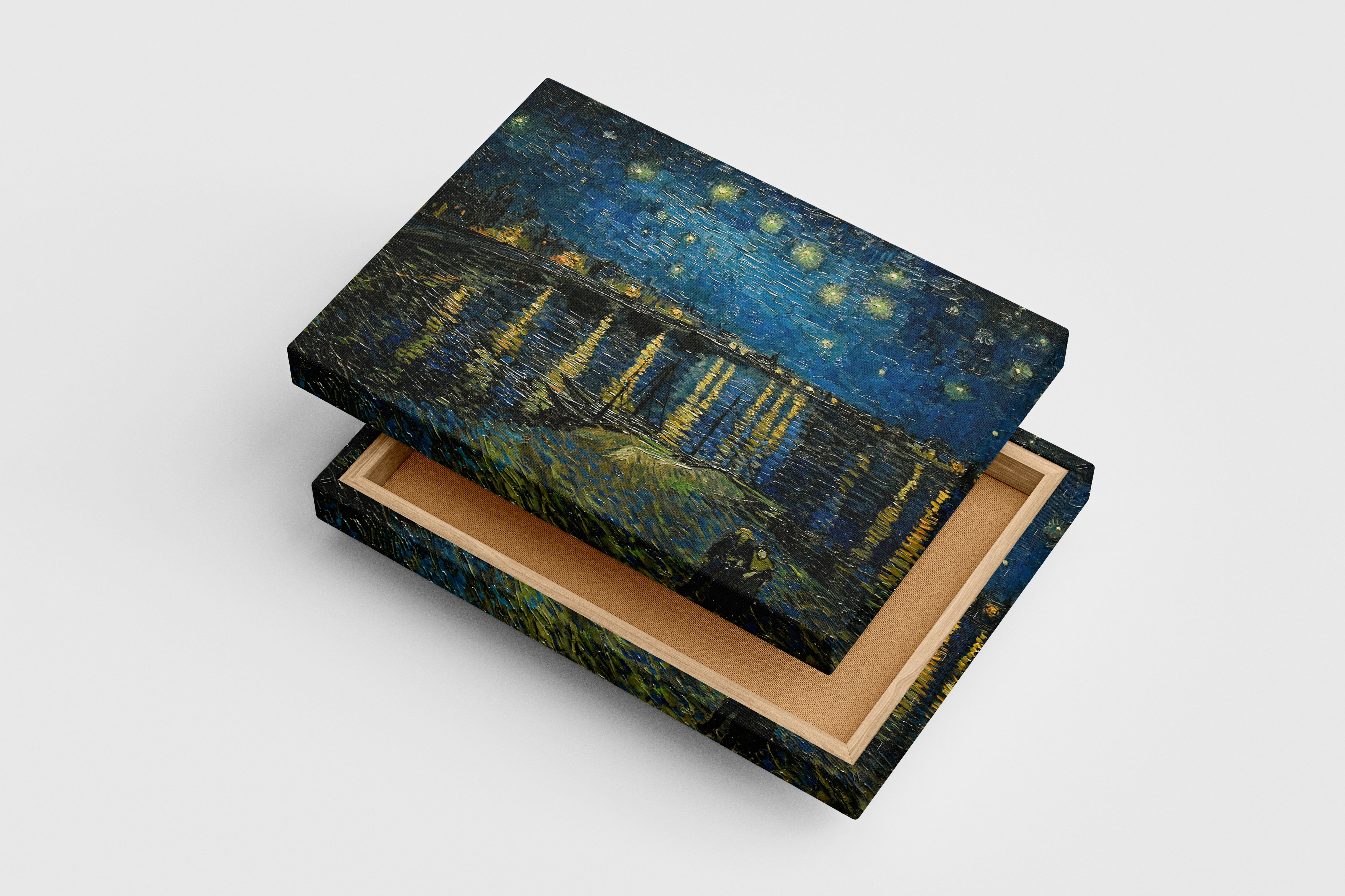 Van Gogh Rhône Nehri Üzerinde Yıldızlı Gece Manzarası Kanvas Tablo