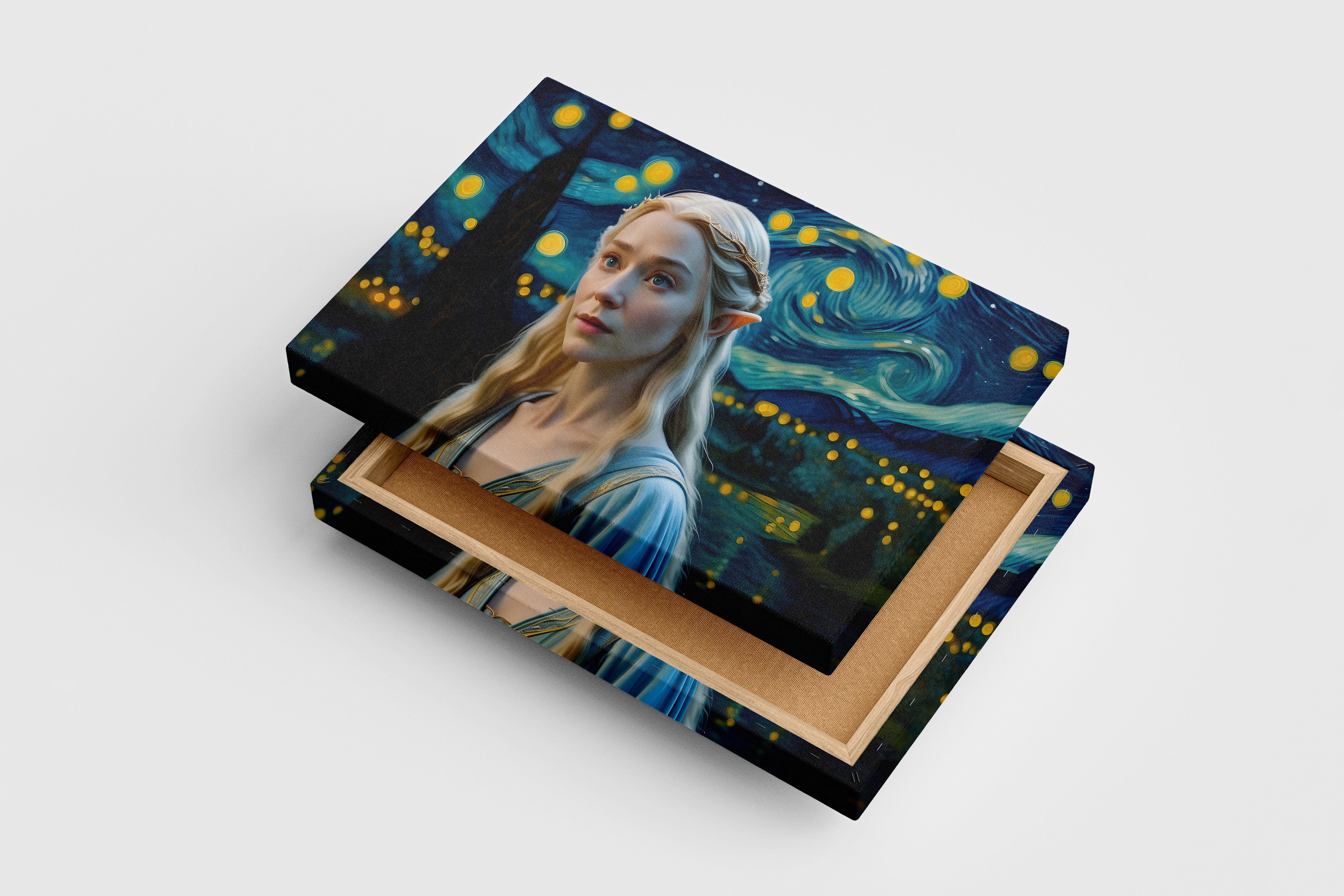 ai creation, lotr galadriel, ai art, art, kanvas tablo