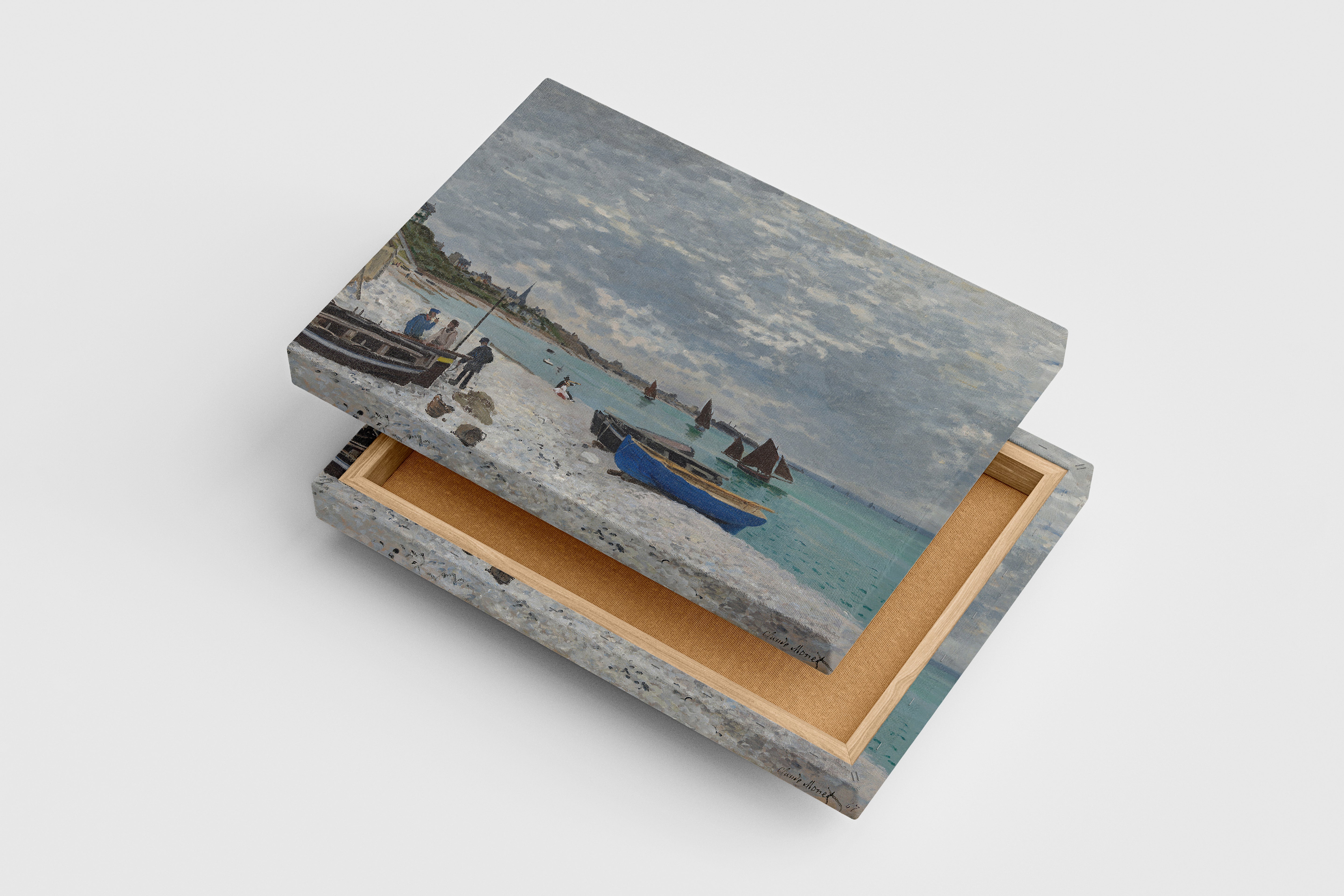 Claude Monet'nin Huzurlu Manzarası Sainte-Adresse Plajı Empresyonist Kanvas Tablo