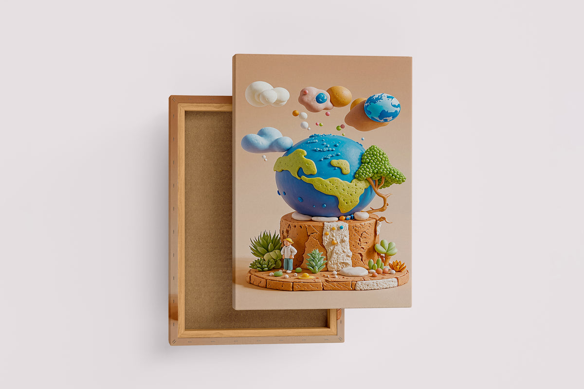 ai creation, planetary system made of dough, ai art, art, kanvas tablo